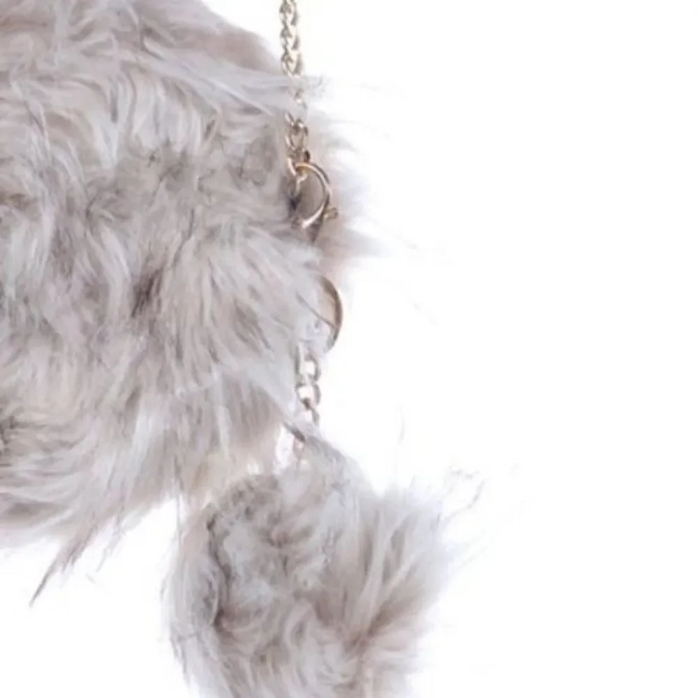 Ladies Grey Fuzzy Purse